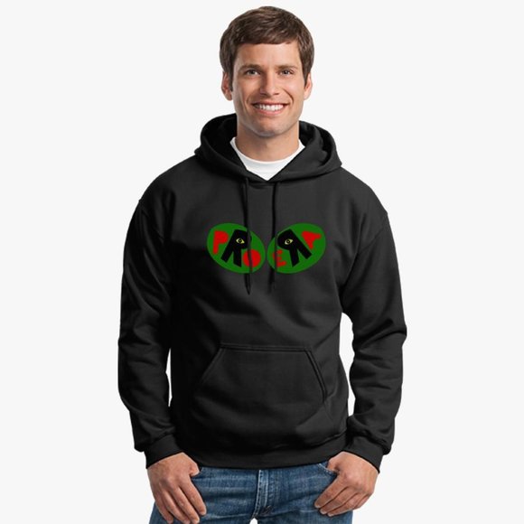 Pro Era Mens Big & Tall Hoodie Sz 5XL Black w Green Logo Graphic - Picture 1 of 15
